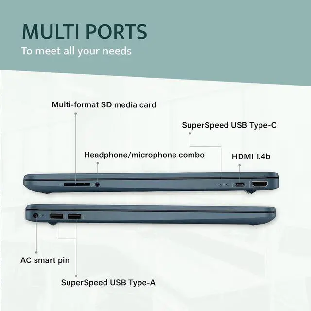 Alt view image 5 of 7 - HP 15.6" HD Everyday Laptop, Intel Pentium Silver N5030, 8GB RAM, 256GB PCIe SSD, Intel UHD Graphics 605, Island-Style Keyboard, Fast Charge, HD Camera, Win 11, Blue, 32GB USB Card (Renewed)