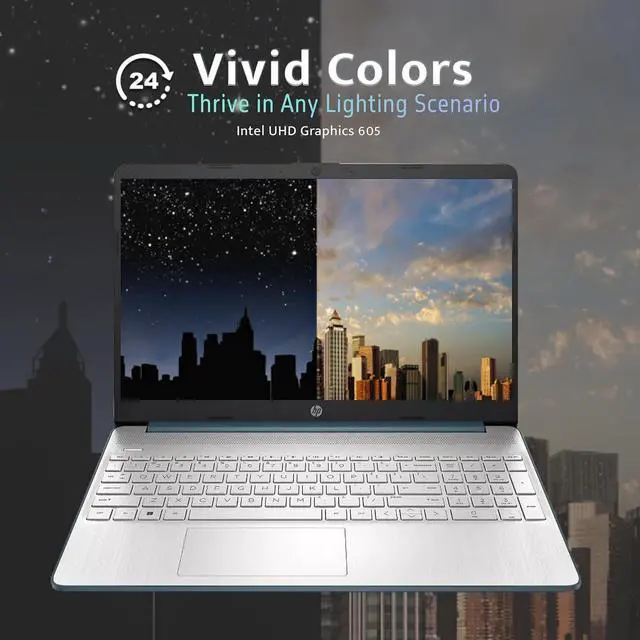 Alt view image 6 of 7 - HP 15.6" HD Everyday Laptop, Intel Pentium Silver N5030, 8GB RAM, 256GB PCIe SSD, Intel UHD Graphics 605, Island-Style Keyboard, Fast Charge, HD Camera, Win 11, Blue, 32GB USB Card (Renewed)