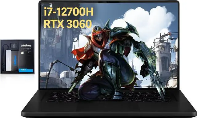 Main image of ASUS ROG Zephyrus Gaming Laptop, 16" FHD+ 165Hz Display, Intel Core i7-12700H, 16GB DDR5 RAM, 1TB PCIe SSD, RGB Backlit Keyboard, NVIDIA GeForce RTX 3060, Win 11 Pro, WiFi 6, Black, 32GB USB Card
