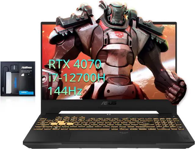 Main image of ASUS TUF F15 15.6" 144Hz FHD Gaming Laptop, Intel Core i7-12700H, NVIDIA GeForce RTX 4070, 16GB RAM, 1TB SSD, RGB Keyboard, Smart AMP Audio, Wi-Fi 6, Gray, Win 11 Pro, 128GB Hotface Extension Set