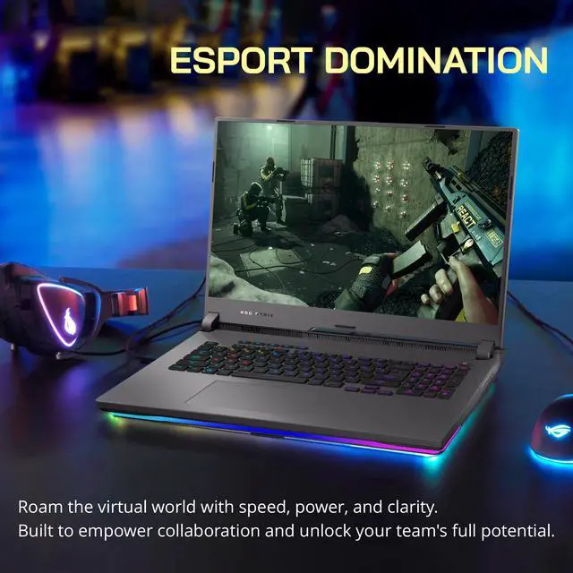 Alt view image 6 of 7 - ASUS ROG Strix G17 Gaming Laptop, 17.3" 144Hz IPS FHD Display, AMD Ryzen 7 6800H Processor, 32GB DDR5 RAM, 1TB PCIe SSD, NVIDIA GeForce RTX 3050, RGB Keyboard, Windows 11 Pro, Hotface 32GB USB Card