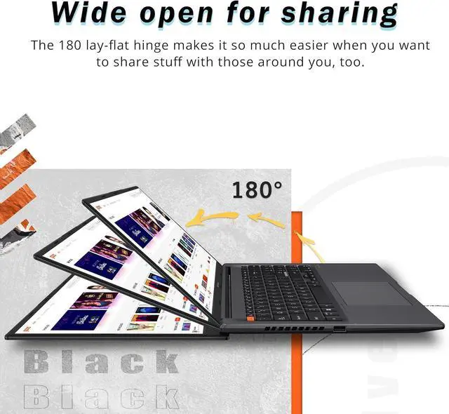 Alt view image 4 of 7 - ASUS VivoBook S 15 Slim 15.6" FHD Laptop, AMD Ryzen 5 5600H, 8GB RAM, 1TB SSD, AMD Radeon Graphics, Backlit Keyboard, Webcam, Windows 11 Home, Indie Black, 32GB Hotface USB Card