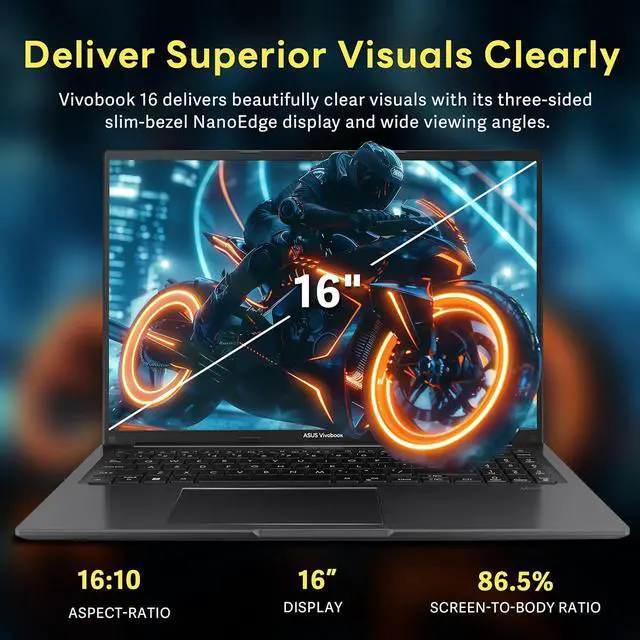 Alt view image 4 of 7 - ASUS Vivobook 16" FHD WUXGA Laptop, Intel i7-1255U, 40GB RAM, 1.28TB Storage(1TB SSD+288GB Docking Station Set), Intel Iris Xe Graphics, Numeric Keypad, Webcam, WiFi, Bluetooth, Win 11 Home, Black