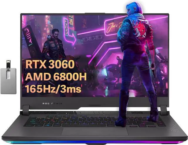 Main image of Asus ROG Strix G15 15.6 165Hz WQHD Gaming Laptop, AMD Ryzen7 6800H, NVIDIA GeForce RTX 3060, 64GB DDR5 RAM, 2TB SSD, RGB KB, VR-Ready, Gray, Win 11 Pro, 32GB USB Card