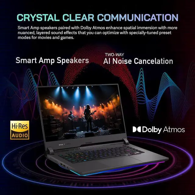 Alt view image 5 of 7 - Asus ROG Strix G15 15.6 165Hz WQHD Gaming Laptop, AMD Ryzen7 6800H, NVIDIA GeForce RTX 3060, 64GB DDR5 RAM, 2TB SSD, RGB KB, VR-Ready, Gray, Win 11 Pro, 32GB USB Card
