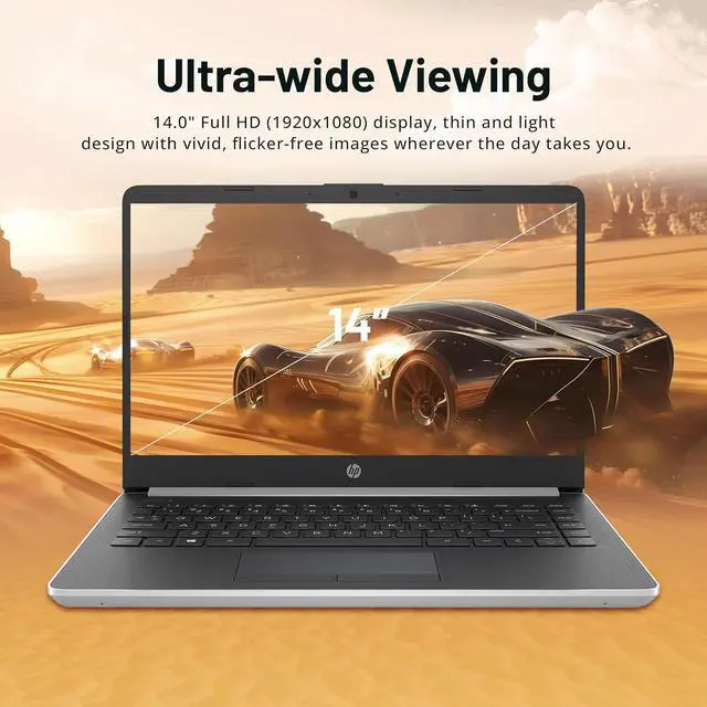Alt view image 3 of 6 - HP 14'' FHD Laptop, Intel Pentium Silver N5000, 4GB DDR4 RAM, 224GB Storage(64GB eMMC + 160GB Docking Station Set), Intel UHD Graphics 605, 720p Webcam, Wi-Fi 5, Windows 10 S, Silver
