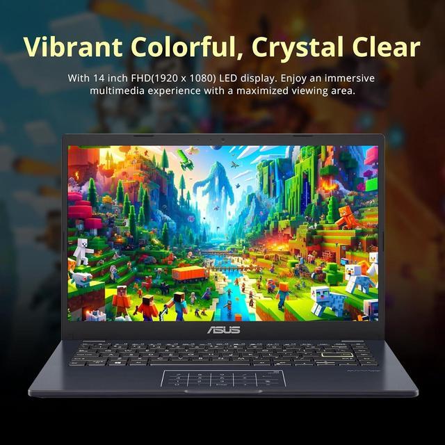 Alt view image 6 of 7 - ASUS 14" FHD Laptop, Intel Celeron N4500 Processor, 4GB RAM, 224GB Storage(64GB eMMC+160GB Docking Station Set), Intel Iris Xe Graphics, 720P Camera, Bluetooth, Win 11 S, Quiet Blue
