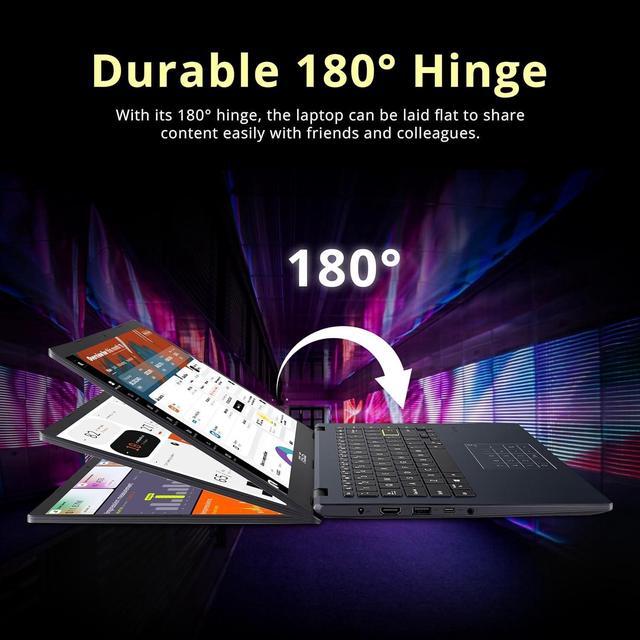 Alt view image 5 of 7 - ASUS 14" FHD Laptop, Intel Celeron N4500 Processor, 4GB RAM, 224GB Storage(64GB eMMC+160GB Docking Station Set), Intel Iris Xe Graphics, 720P Camera, Bluetooth, Win 11 S, Quiet Blue