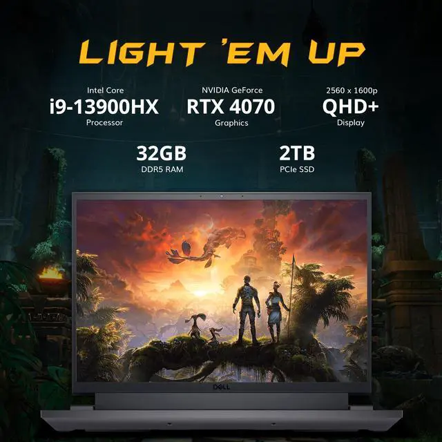 Alt view image 3 of 7 - Dell - G16 7630 16'' QHD+ 240Hz Gaming Laptop - Intel Core i9-13900HX Processor - NVIDIA GeForce RTX 4070 - 32 GB Memory - 2 TB SSD - Gray - 256GB Docking Station