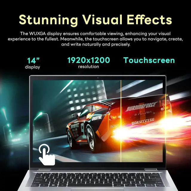 Alt view image 6 of 7 - acer Aspire 3 Spin 14" 2-in-1 Laptop, WUXGA(1920 x 1200) IPS Touchscreen, Intel i3-N305, 8GB LPDDR5x, 416GB Storage(256GB SSD+160GB Docking Station Set), Wi-Fi 6, Webcam, Win 11 S, Silver