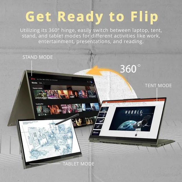 Alt view image 3 of 7 - Lenovo Yoga 7i 2-in-1 360° 15.6" Touch Screen Laptop, Intel Evo Platform Core i7 1165G7, 12GB RAM, 1TB PCIe SSD, Intel Iris Xe Graphics, Backlit Keyboard, Win 11, Dark Moss, 32GB USB Card