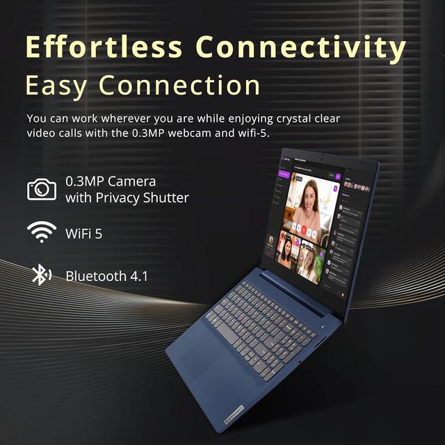Alt view image 4 of 7 - Lenovo IdeaPad 5 15.6" FHD Laptop, AMD Ryzen 7 5825U Processor, 8GB RAM, 672GB Storage(512GB SSD+160GB Docking Station Set), AMD Radeon Graphics, Number Pad, Backlit Keyboard, Windows 11, Abyss Blue