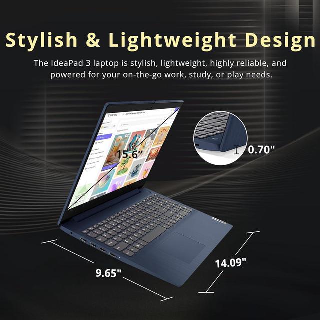 Alt view image 6 of 7 - Lenovo IdeaPad 5 15.6" FHD Laptop, AMD Ryzen 7 5825U Processor, 8GB RAM, 672GB Storage(512GB SSD+160GB Docking Station Set), AMD Radeon Graphics, Number Pad, Backlit Keyboard, Windows 11, Abyss Blue