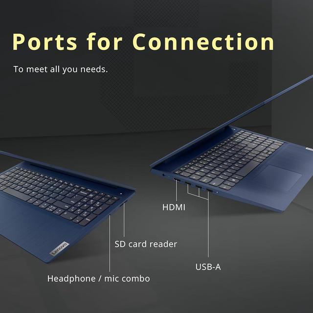 Alt view image 7 of 7 - Lenovo IdeaPad 5 15.6" FHD Laptop, AMD Ryzen 7 5825U Processor, 8GB RAM, 672GB Storage(512GB SSD+160GB Docking Station Set), AMD Radeon Graphics, Number Pad, Backlit Keyboard, Windows 11, Abyss Blue
