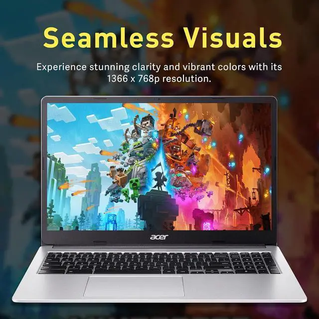 Alt view image 6 of 7 - Acer Chromebook 315 15.6" HD Laptop, Intel Pentium N6000, 4GB LPDDR4X, 288GB Storage (128GB eMMC & 160GB Docking Station Set), Intel UHD Graphics, Numeric Keypad, HD Webcam, Wi-Fi 6, Chrome OS, Silver