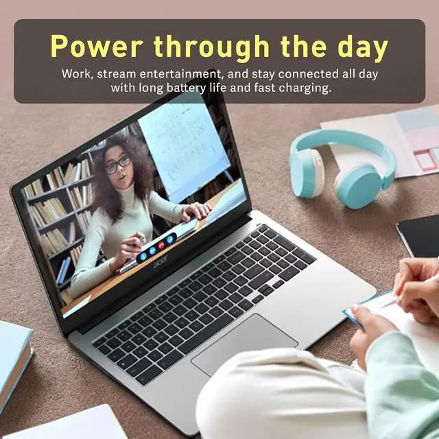 Alt view image 7 of 7 - Acer Chromebook 315 15.6" HD Laptop, Intel Pentium N6000, 4GB LPDDR4X, 288GB Storage (128GB eMMC & 160GB Docking Station Set), Intel UHD Graphics, Numeric Keypad, HD Webcam, Wi-Fi 6, Chrome OS, Silver