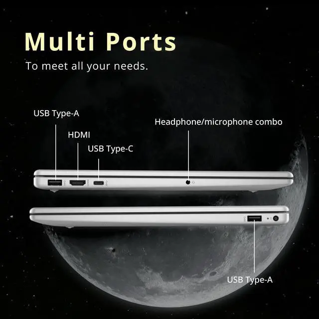 Alt view image 7 of 7 - HP 15.6" HD Touchscreen Laptop, 12th Gen Intel Core i3-1215U Processor, 16GB RAM, 512GB PCIe SSD, Intel UHD Graphics, Fingerprint Reader, HD Webcam, Windows 11, Natural Silver, 32GB Hotface USB Card