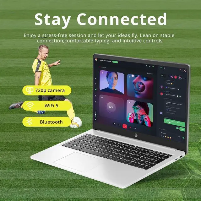 Alt view image 2 of 7 - HP 15.6" HD chromebook Laptop, Intel Pentium N6000 Processor, 8GB LPDDR4 RAM, 64GB eMMC Storage, Intel HD Graphics, 720P HD Webcam, Mineral Silver, Chrome OS, 128GB Hotface USB Card