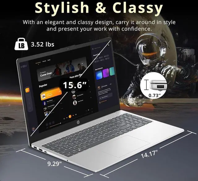 Alt view image 6 of 7 - HP Pavilion 15.6" FHD IPS Anti-Glare Laptop, Intel i5-1235U, 32GB RAM, 1.16TB Storage(1TB SSD + 160GB Docking Station Set), Intel Iris Xe Graphics, Num Pad, HD Webcam, Wi-Fi 6, Windows 11 Pro, Silver