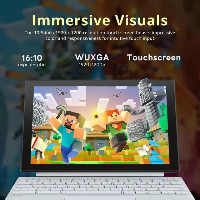 Alt view image 5 of 7 - ASUS Chromebook Detachable CM3001 10.5" 2-in-1 WUXGA Touchscreen Laptop, MediaTek Kompanio 520, 4GB RAM, 224GB Storage(64GB eMMC+160GB Docking Station Set), Wi-Fi 6, Chrome OS, Silver