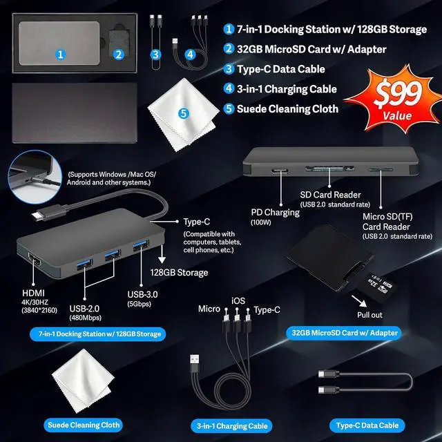 Alt view image 2 of 7 - HP OmniBook 5 Flip 2-in-1 14" 2K Touchscreen Laptop, Intel 7 150U, 16GB LPDDR5, 672GB Storage(512GB SSD+160GB Docking Station Set), Intel Graphics, Backlit Keyboard, Wi-Fi 6E, Windows 11, Silver