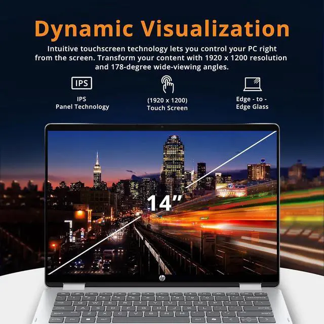 Alt view image 6 of 7 - HP OmniBook 5 Flip 2-in-1 14" 2K Touchscreen Laptop, Intel 7 150U, 16GB LPDDR5, 672GB Storage(512GB SSD+160GB Docking Station Set), Intel Graphics, Backlit Keyboard, Wi-Fi 6E, Windows 11 Pro, Silver