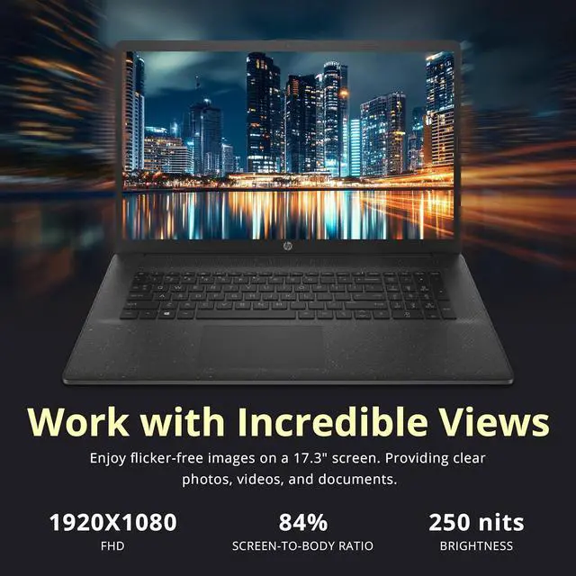Alt view image 5 of 7 - HP 17.3" FHD IPS Business Laptop, Intel i5-1334U, 16GB RAM, 672GB Storage (512GB SSD+160GB Docking Station Set), Intel Graphics, Full-Size Keyboard, Fingerprint Reader, Wi-Fi 6, Windows 11 Pro, Black