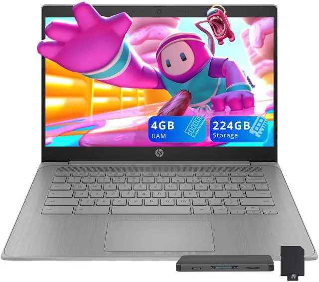 Main image of HP Chromebook 14" HD Laptop for Business & Students, Intel Celeron N4500, 4GB LPDDR4, 224GB Storage(64GB eMMC+160GB Docking Station), UHD Graphics, Webcam, Long Battery Life, Chrome OS, Modern Gray
