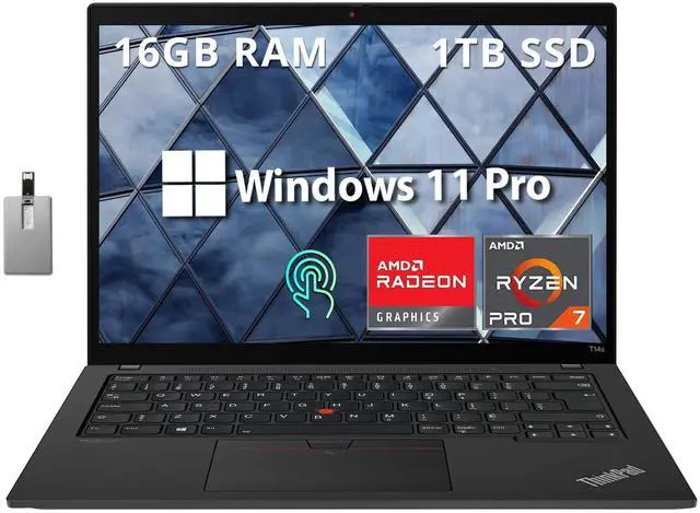 Main image of Lenovo ThinkPad T14s G3 14" WUXGA Touchscreen Business Laptop, AMD Ryzen 7 Pro 6850U, 16GB LPDDR5 RAM, 1TB SSD, AMD Radeon 680M, French Backlit KB, Fingerprint Reader, Win 11 Pro, 32GB USB Card