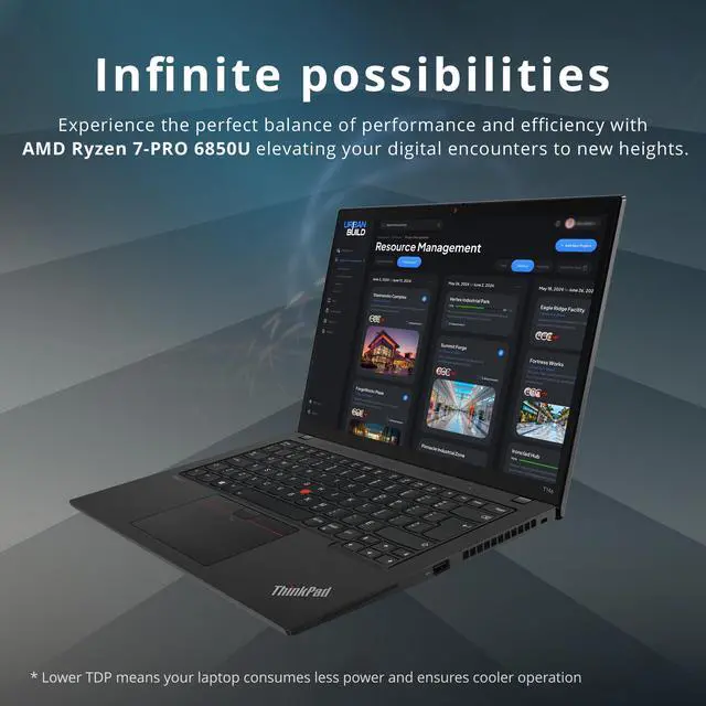 Alt view image 6 of 7 - Lenovo ThinkPad T14s G3 14" WUXGA Touchscreen Business Laptop, AMD Ryzen 7 Pro 6850U, 16GB LPDDR5 RAM, 1TB SSD, AMD Radeon 680M, French Backlit KB, Fingerprint Reader, Win 11 Pro, 32GB USB Card
