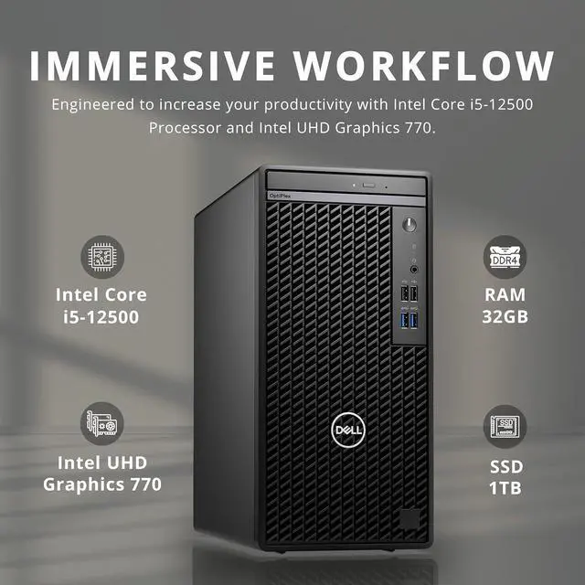 Refurbished: Dell OptiPlex 3000 Tower Business Desktop, Intel i5-12500 ...
