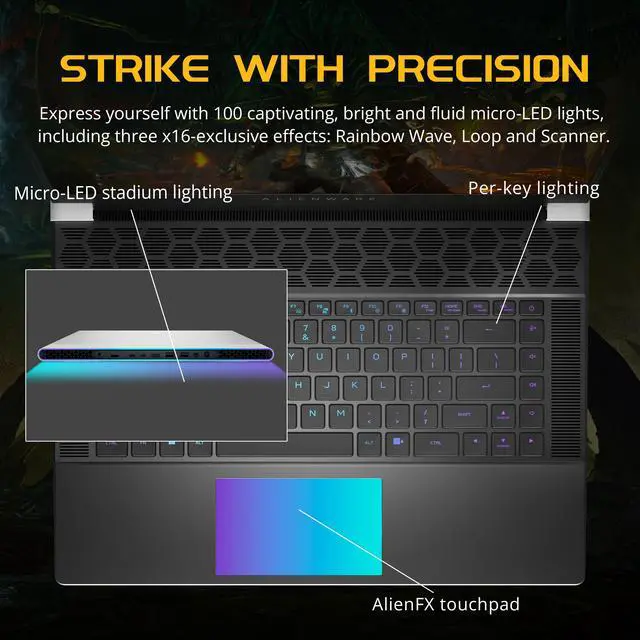 Alt view image 5 of 7 - Dell Alienware x16 R2 16" FHD 480Hz Gaming Laptop, Intel Ultra 9-185H, 32GB RAM, 2TB SSD, NVIDIA GeForce RTX 4090, Backlit Keyboard, Windows 11 Pro, Lunar Silver, 1TB Docking Station Set