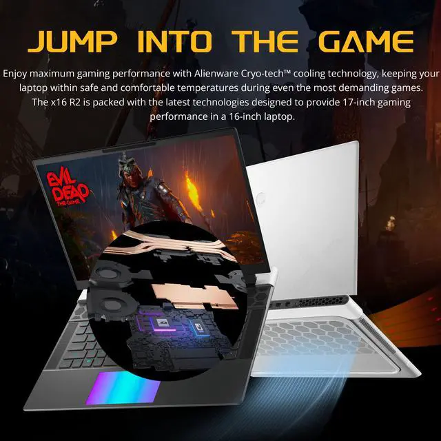 Alt view image 6 of 7 - Dell Alienware x16 R2 16" FHD 480Hz Gaming Laptop, Intel Ultra 9-185H, 32GB RAM, 2TB SSD, NVIDIA GeForce RTX 4090, Backlit Keyboard, Windows 11 Pro, Lunar Silver, 1TB Docking Station Set