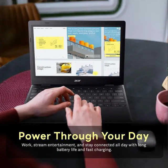 Alt view image 5 of 7 - Acer Chromebook 311 11.6" HD Display Laptop, Intel Celeron N4500, 4GB LPDDR4X, 64GB eMMC, Intel UHD Graphics, HD Webcam, WiFi 5, Chrome OS, Black