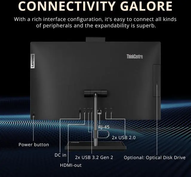 Alt view image 7 of 7 - Lenovo Thinkcentre Neo 30A Business All-in-One Desktop, 23.8" FHD Display, Intel i7-13620H, 16GB RAM, 1.28TB Storage(1TB SSD+288GB Docking Station Set), Keyboard, Mouse, Win 11 Pro, Black