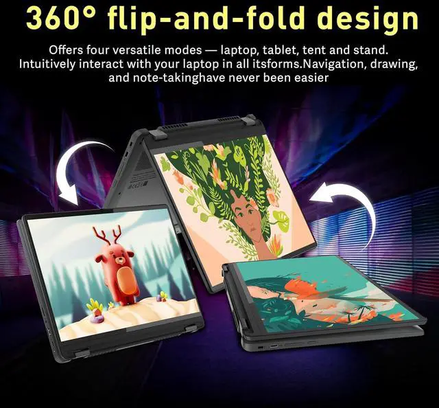 Alt view image 6 of 7 - Lenovo IdeaPad Flex 5i 14" WUXGA 2-in-1 Touchscreen Chromebook, Intel i3-1315U, 8GB RAM, 288GB Storage(128GB eMMC+160GB Docking Station), UHD Graphics, Backlit Keyboard, Wi-Fi 6E, Chrome OS, Gray