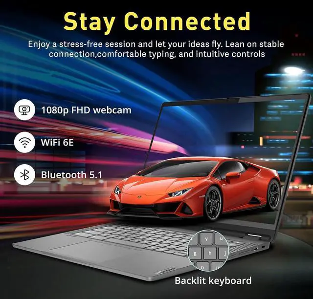 Alt view image 3 of 7 - Lenovo IdeaPad Flex 5i 14" WUXGA 2-in-1 Touchscreen Chromebook, Intel i3-1315U, 8GB RAM, 288GB Storage(128GB eMMC+160GB Docking Station), UHD Graphics, Backlit Keyboard, Wi-Fi 6E, Chrome OS, Gray