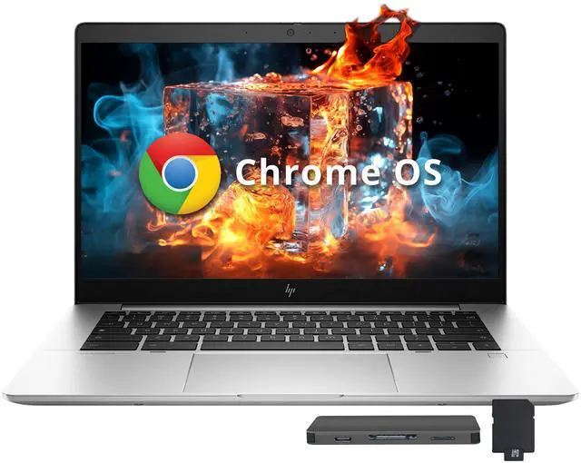 Main image of HP Elite c640 14" FHD IPS Anti-Glare Chromebook Laptop, Intel i5-1245U, 8GB LPDDR4X, 416GB Storage(256GB SSD+160GB Docking Station), Intel Iris Xe Graphics, 5 MP Camera, Chrome OS, Silver