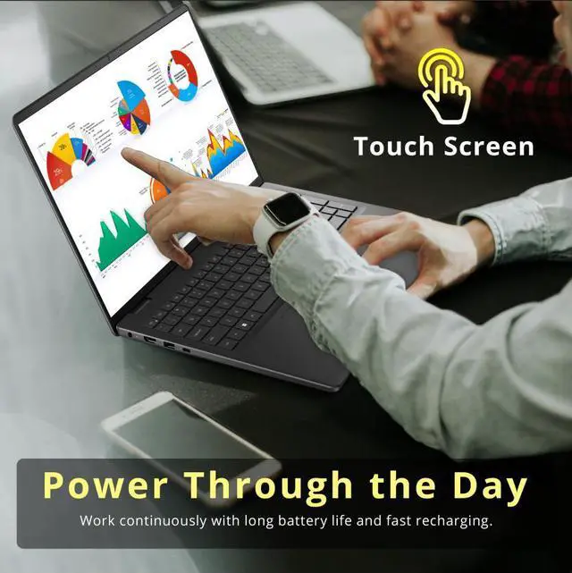 Alt view image 6 of 7 - Dell 16 16'' FHD+ Touchscreen Laptop, AMD Ryzen 7 250, 16GB RAM, 2TB Storage(1TB SSD+1TB Docking Station Set), AMD Radeon Graphics, Backlit Keyboard, Numeric Pad, Windows 11 Pro, Black