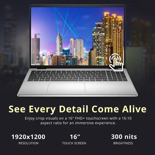 Alt view image 4 of 7 - Dell 16'' Full HD+ IPS Touchscreen Laptop, Intel Core i7 150U, 32GB RAM, 1.28TB Storage(1TB SSD + 288GB Docking Station Set), Intel Graphics, Backlit Keyboard, Fingerprint, Win 11, Silver
