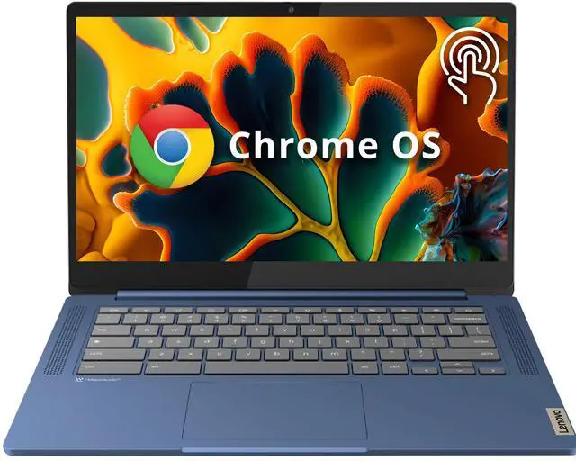 Main image of Lenovo IdeaPad Slim 3 Chromebook, 14 FHD IPS Touchscreen Laptop, MediaTek Kompanio 520, 4GB LPDDR4X, 64GB eMMC, HD Camera, WiFi 6, Chrome OS, Abyss Blue (Renewed)