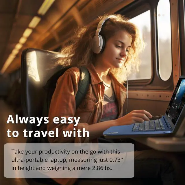 Alt view image 5 of 7 - Lenovo IdeaPad Slim 3 Chromebook, 14 FHD IPS Touchscreen Laptop, MediaTek Kompanio 520, 4GB LPDDR4X, 64GB eMMC, HD Camera, WiFi 6, Chrome OS, Abyss Blue (Renewed)