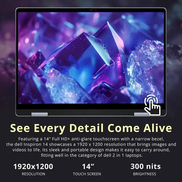 Alt view image 5 of 7 - Dell Plus 14" 2K 2-in-1 Touchscreen Laptop, Intel Core Ultra 9 288V, 32GB DDR5, 3TB Storage(2TB SSD+1TB Docking Station Set), Intel Arc Graphics, Backlit Keyboard, Fingerprint, Win 11, Ice Blue