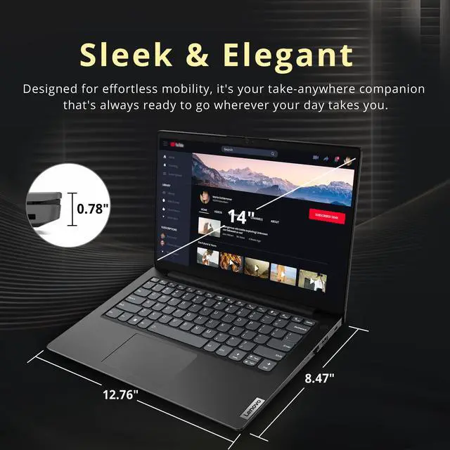 Alt view image 6 of 7 - Lenovo V14 G4 14" FHD Laoptop, Intel Core i7-13620H, 40GB DDR4, 2TB Storage (1TB SSD+1TB Docking Station Set), Intel UHD Graphics, 720p HD Camera, Win 11 Pro, Black