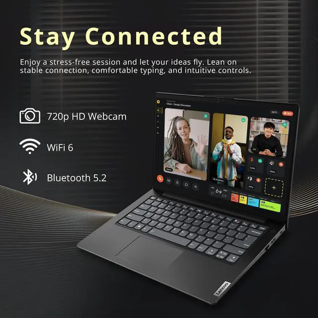 Alt view image 5 of 7 - Lenovo V14 G4 14" FHD Laoptop, Intel Core i7-13620H, 40GB DDR4, 2TB Storage (1TB SSD+1TB Docking Station Set), Intel UHD Graphics, 720p HD Camera, Win 11 Pro, Black