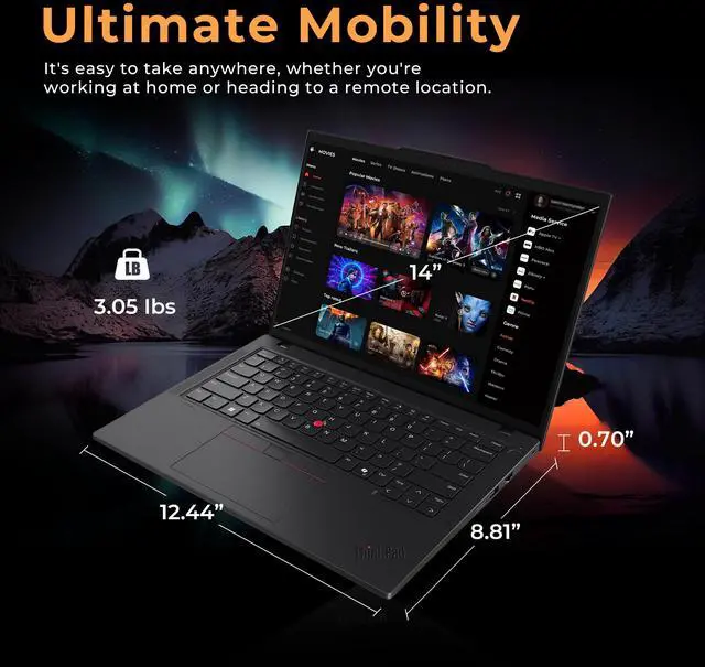 Alt view image 6 of 7 - Lenovo ThinkPad T14 Gen 5 14" WUXGA Notebook, Intel Ultra 7 165U, vPro Technology, 32GB RAM, 1.5TB Storage (512GB SSD+1TB Docking Station Set), Backlit Keyboard, Win 11 Pro, Black