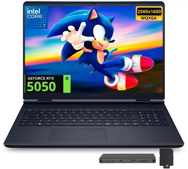 Main image of Dell Alienware Aurora 16 16" WQXGA 120Hz Gaming Laptop, Intel Core 7 240H, 32GB DDR5, 3TB Storage(2TB SSD+1TB Docking Station Set), GeForce RTX 5050 8GB GDDR7, Backlit Keyboard, Win 11 Pro, Blue