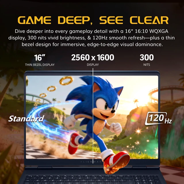 Alt view image 4 of 7 - Dell Alienware Aurora 16 16" WQXGA 120Hz Gaming Laptop, Intel Core 7 240H, 32GB DDR5, 3TB Storage(2TB SSD+1TB Docking Station Set), GeForce RTX 5050 8GB GDDR7, Backlit Keyboard, Win 11 Pro, Blue