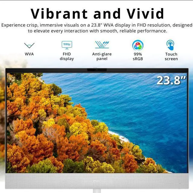 Alt view image 4 of 7 - Dell All-in-One AI Desktop, 23.8" FHD Touchscreen Display, Intel Ultra 7-355, 32GB RAM, 3TB Storage (2TB SSD+1TB Docking Station), Intel Graphics, Wireless Keyboard & Mouse, Win 11 Pro, White