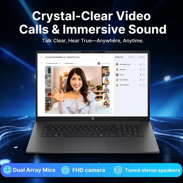 Alt view image 5 of 7 - HP OmniBook 3 17.3" FHD IPS Laptop, Intel Core Ultra 7 255U, 16GB DDR5, 1.5TB Storage (512GB SSD+1TB Docking Station), Copilot+ PC, Intel Graphics, Backlit Keyboard, Wi-Fi 7, Win 11 Pro, Mica Silver